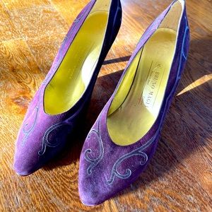 Bruno Magli purple suede leather pumps. Vintage. Worn once. Size 9.5.
